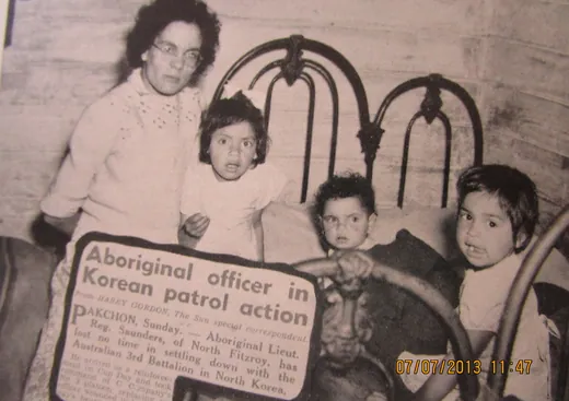 Press clipping: "Aboriginal officer in Korean patrol action".