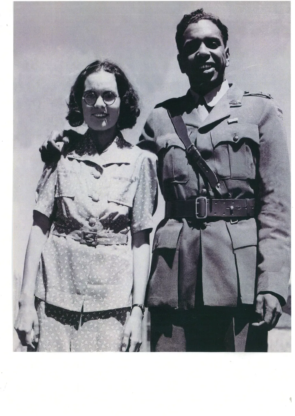 Formal portrait of Reg Saunders and his wife.