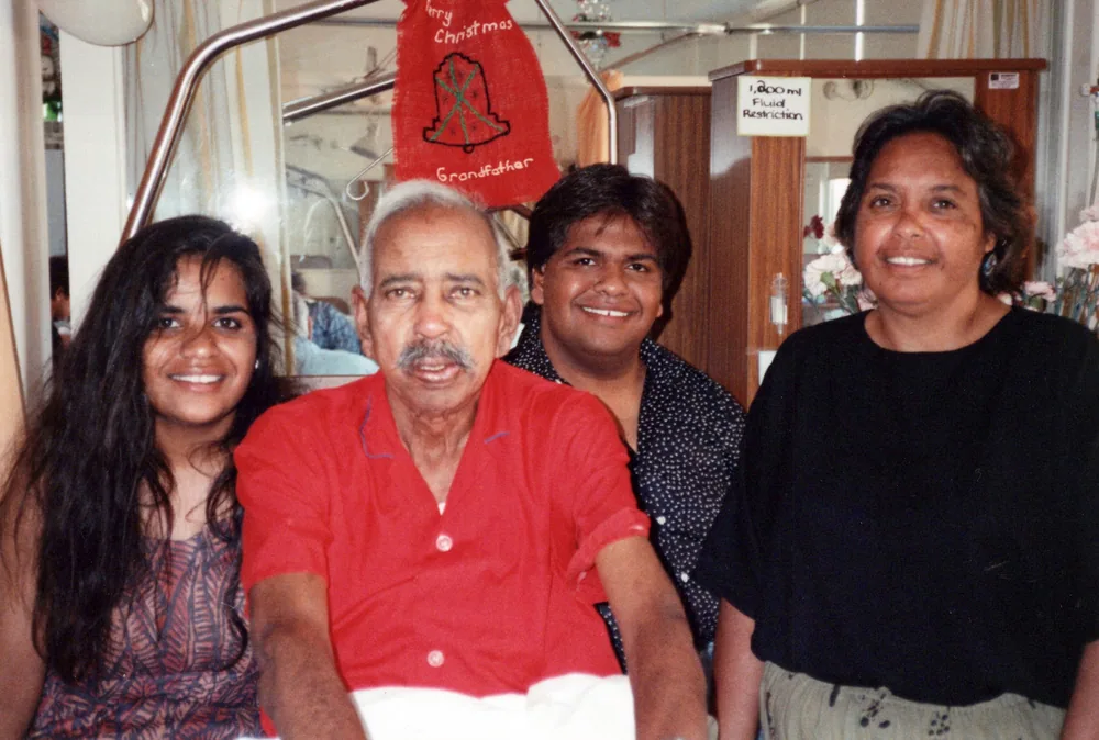A family group at a gathering.