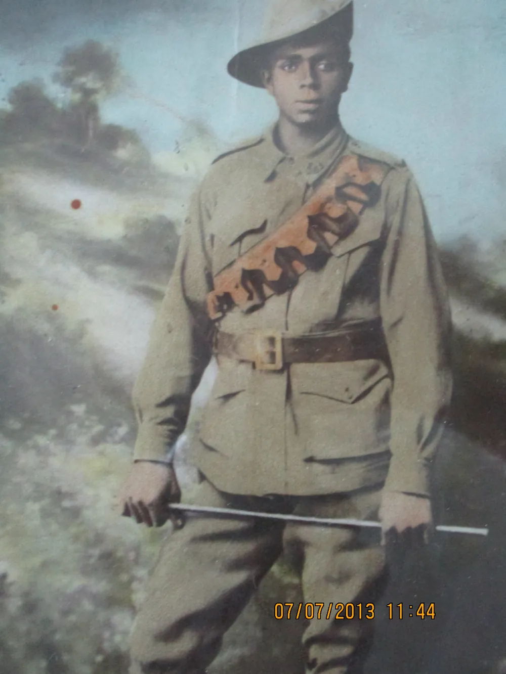 A young soldier in full kit.