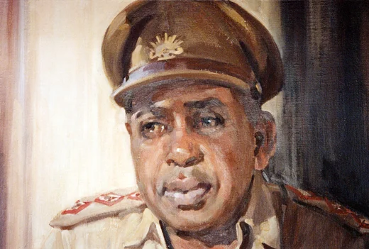 Painted portrait of an officer in service dress.