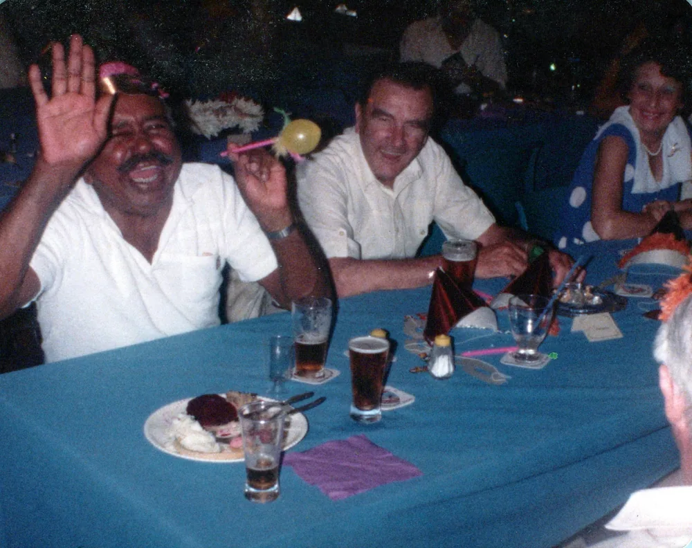 A group seated around a table.