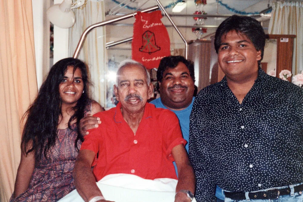 A family group photographed together.