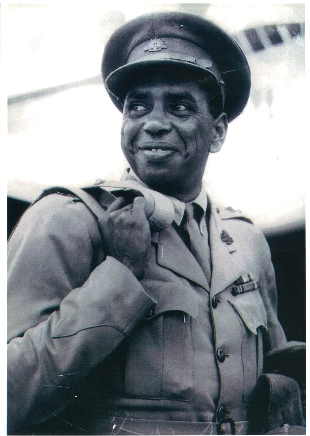 Reg Saunders photographed in service uniform.