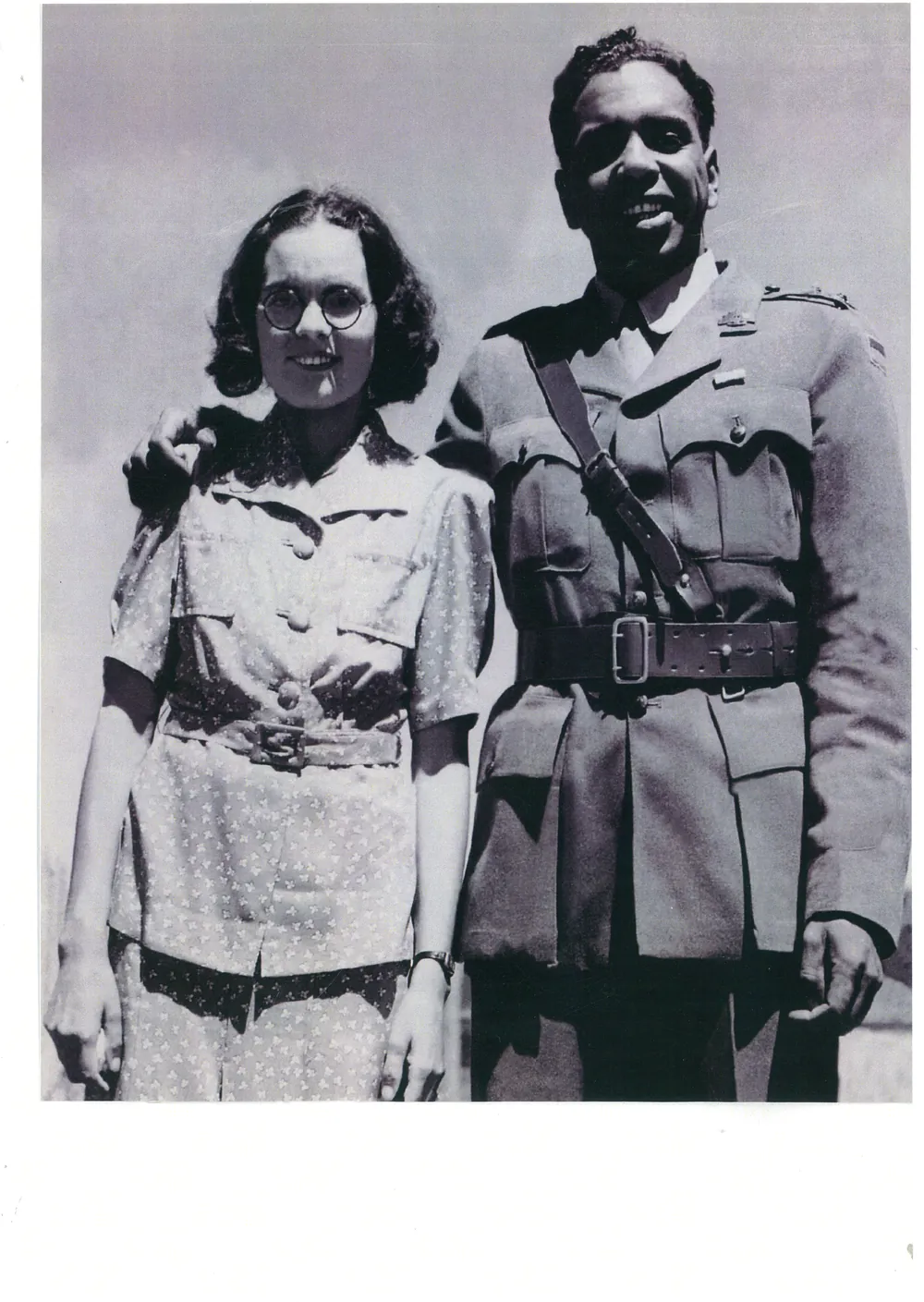 A couple photographed in wartime.